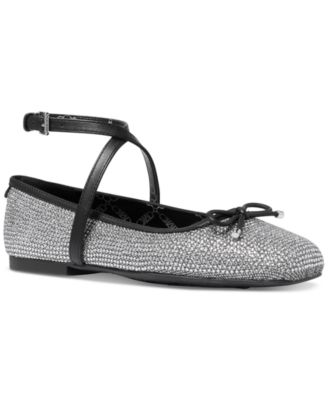 フラットシューズ Michael Kors Black leather Collette ballerinas Michael Kors Women's Collette Flex Embellished Ballet Flats