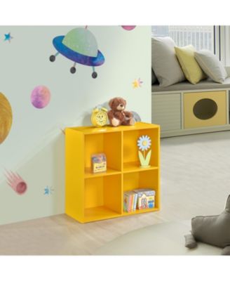 George 4-Cube Children's Bookcase, Kids Toy Storage Shelf Organizer for Playroom, Bedroom, Nursery School