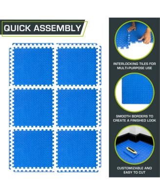 Exercise Puzzle Mat 1/2-in, 24 Sq Ft - 6 Tiles