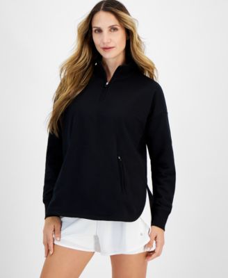 ID Ideology - Women's Stand Collar Quarter-Zip Long-Sleeve Top, Created for Macy's