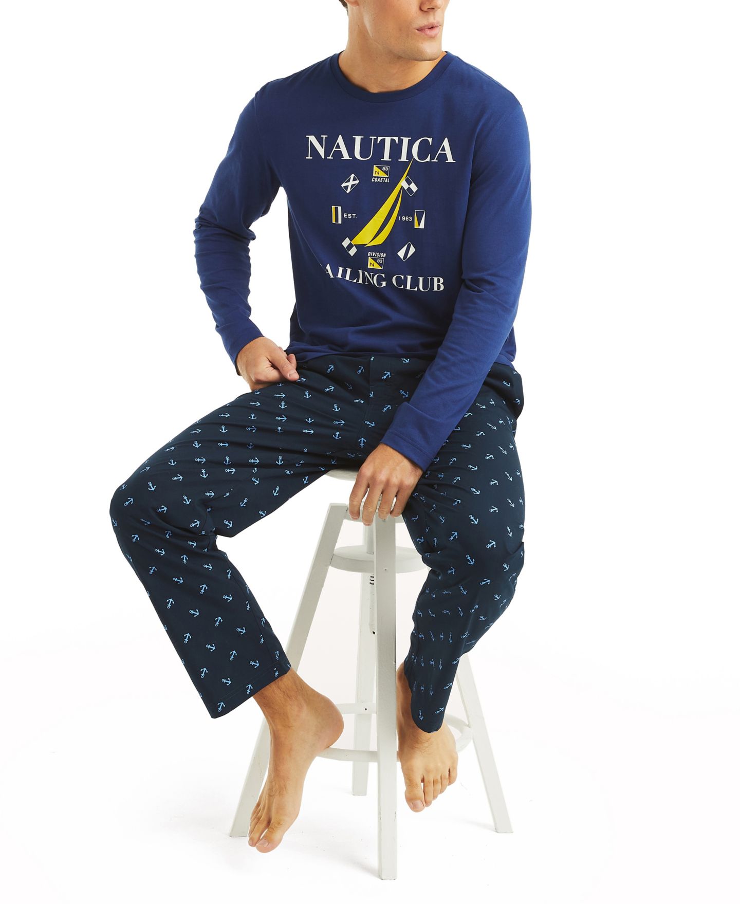 Пижамные брюки Poplin для мужчин — Nautica, цвет: Тёмно-синий — фото 2