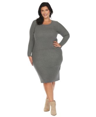 Plus Size Rib Midi Sweater Dress