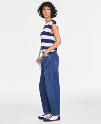 Women's High-Rise Barrel-Leg Jeans, Exclusively at Macy's