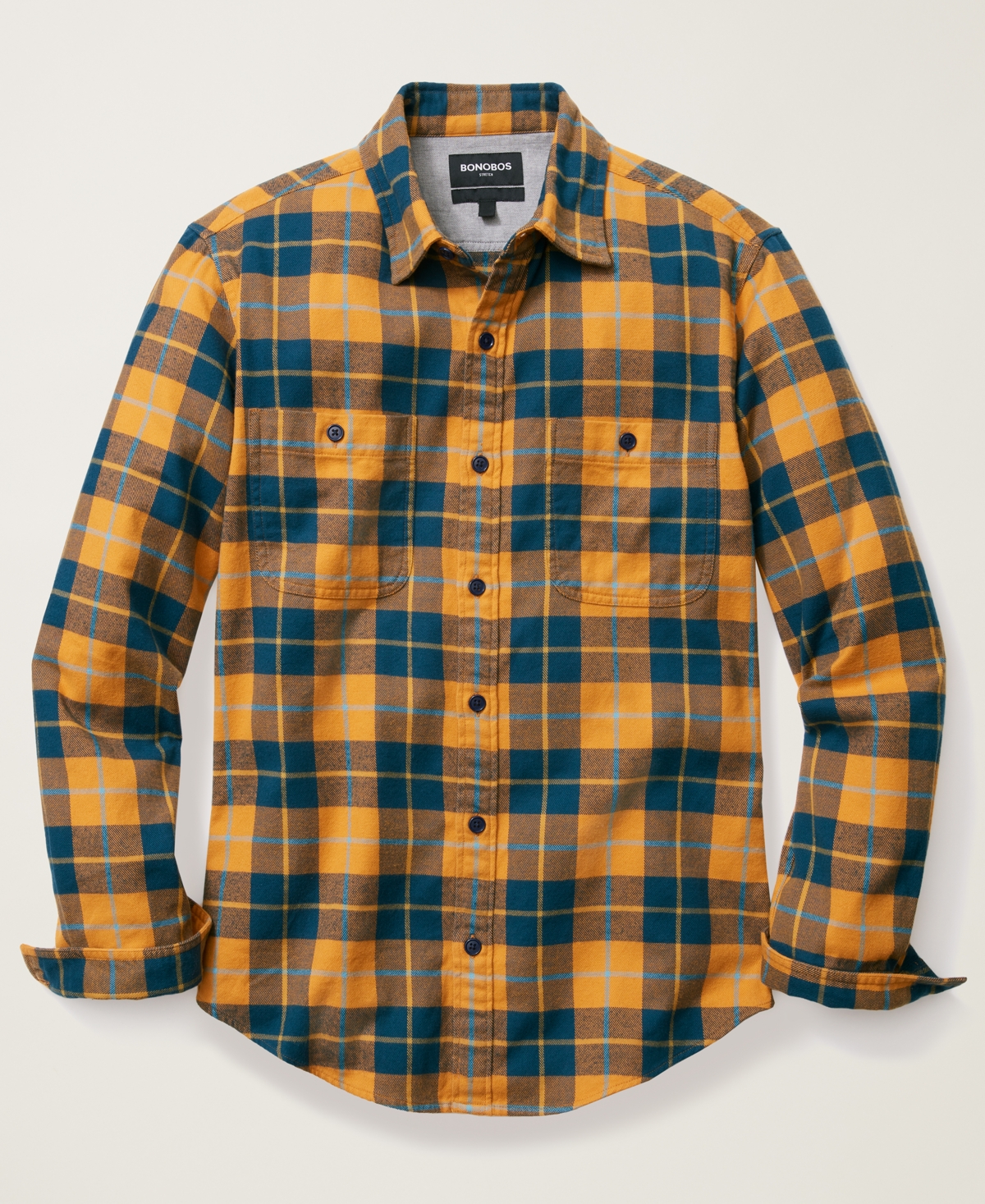 Bonobos Men's Long Sleeve Button-down Plaid Shirt In Yellow