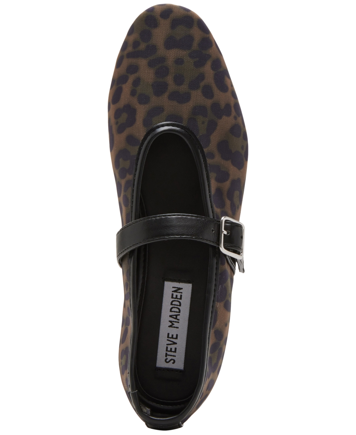 Shop Steve Madden Women's Dreaming Mesh Mary Jane Flats In Leopard Mesh