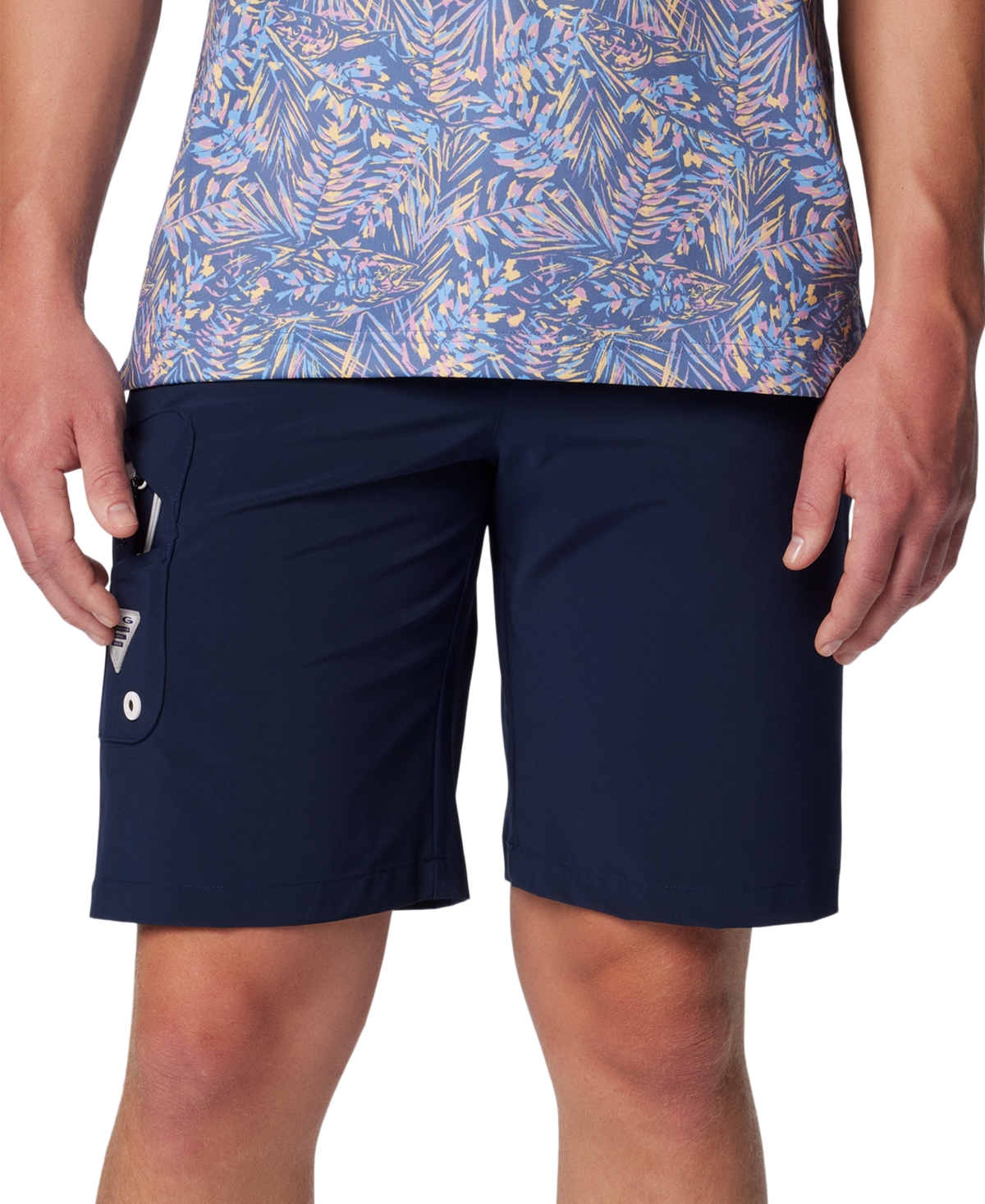 Shop Columbia Men's Pfg Terminal Tackle Ii 10" Fishing Shorts In Collegiate Navy,white