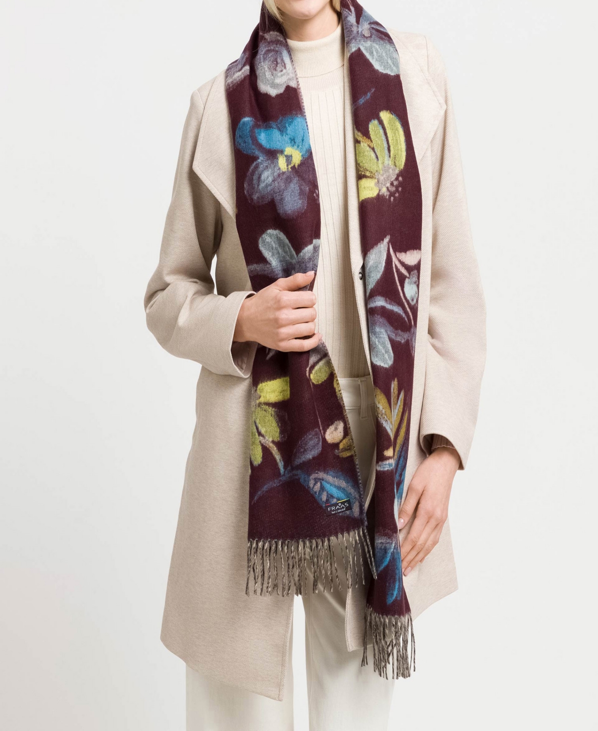 Fraas Flowers Cash Mink Scarf