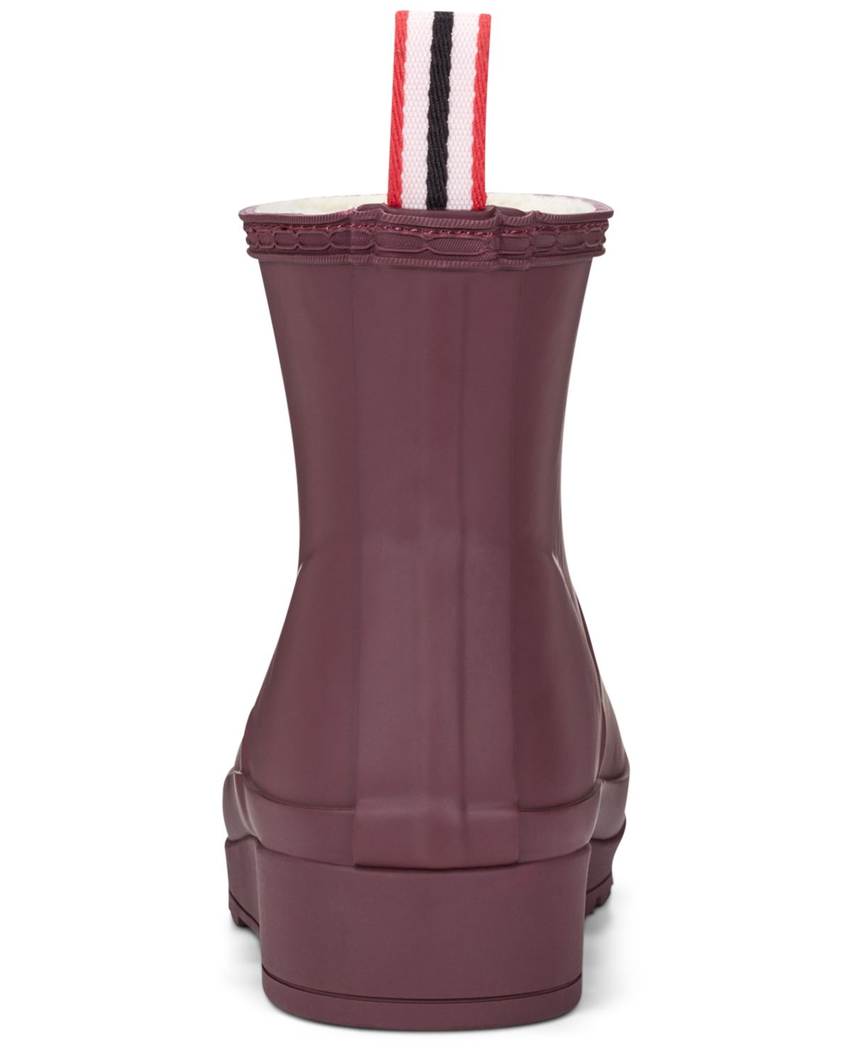 Hunter Play Short Faux Shearling Lined Waterproof Rain Boot In Dark Red