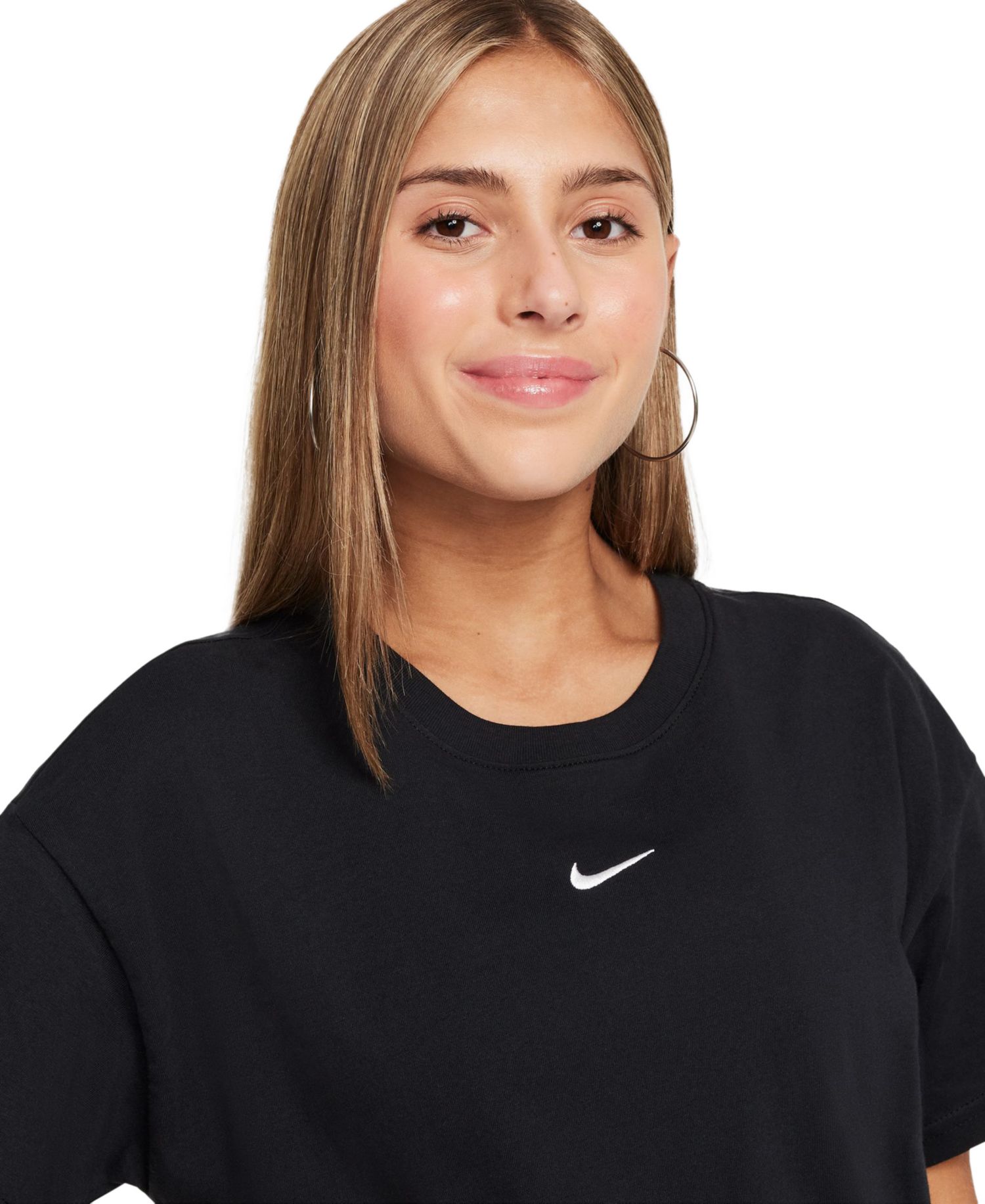Футболка с логотипом Big Girls Sportswear Essential из хлопка с логотипом Swoosh