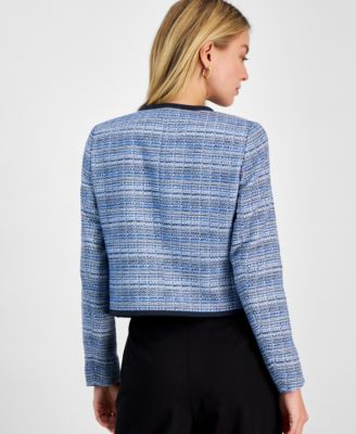 CeCe Plus Size Tweed Long Sleeve Button Front Jacket | Dillard's
