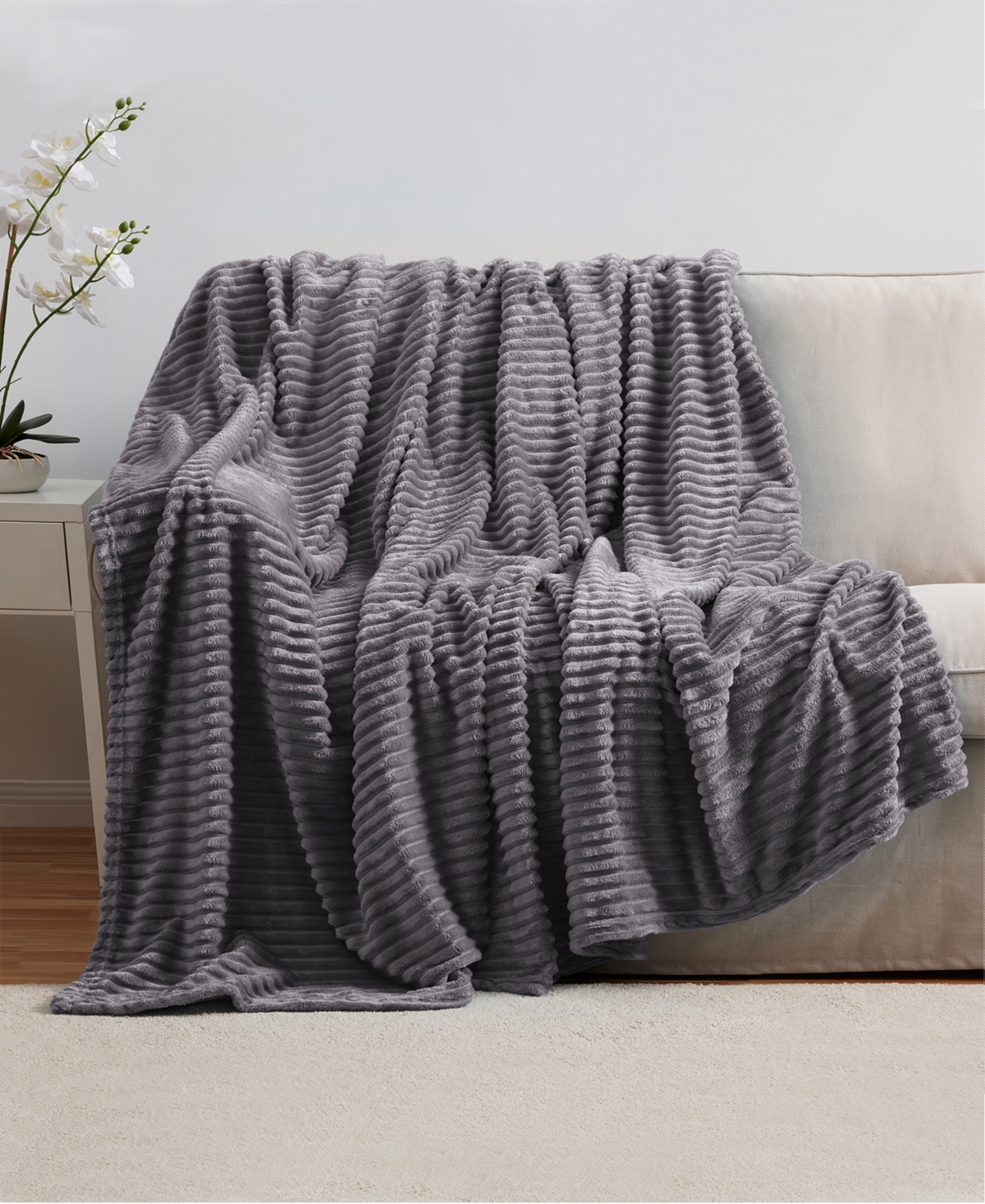 Nestl Cut Plush Lightweight Super Soft Fuzzy Luxury Bed Blanket, King In Purple