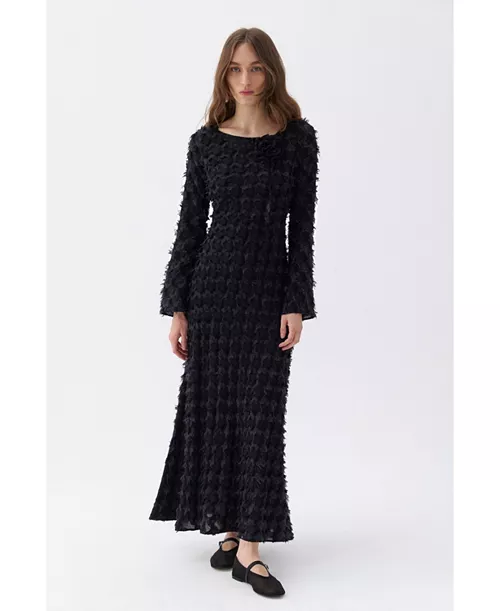 women's backless long sleeve maxi dress