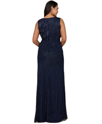 Women's Asymmetrical, Beaded Gown