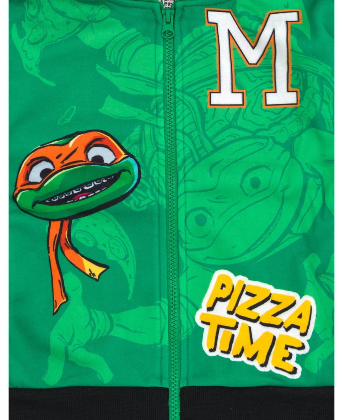 Teenage Mutant Ninja Turtles Toddler Boys Fleece Zip Up Cosplay Hoodie to (2T - 10-12) - green