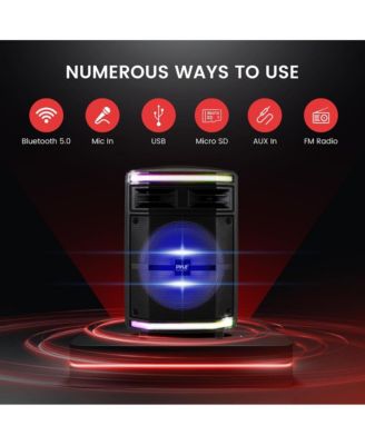 10” Bluetooth PA Speaker System With Rechargeable Battery, Party Lights & FM Radio, 600 Watt