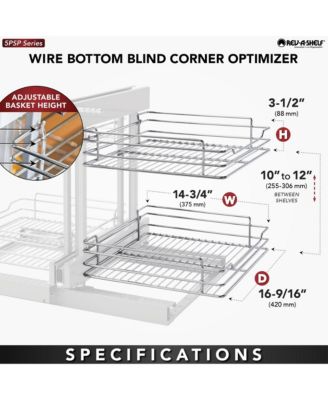 18'' Pullout Blind Corner Kitchen Cabinet Organizer, 5PSP-18-CR