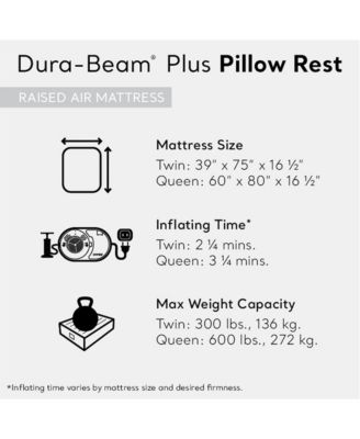Dura Beam Plus Pillow Raised Airbed Mattress with Built in Pump, Twin