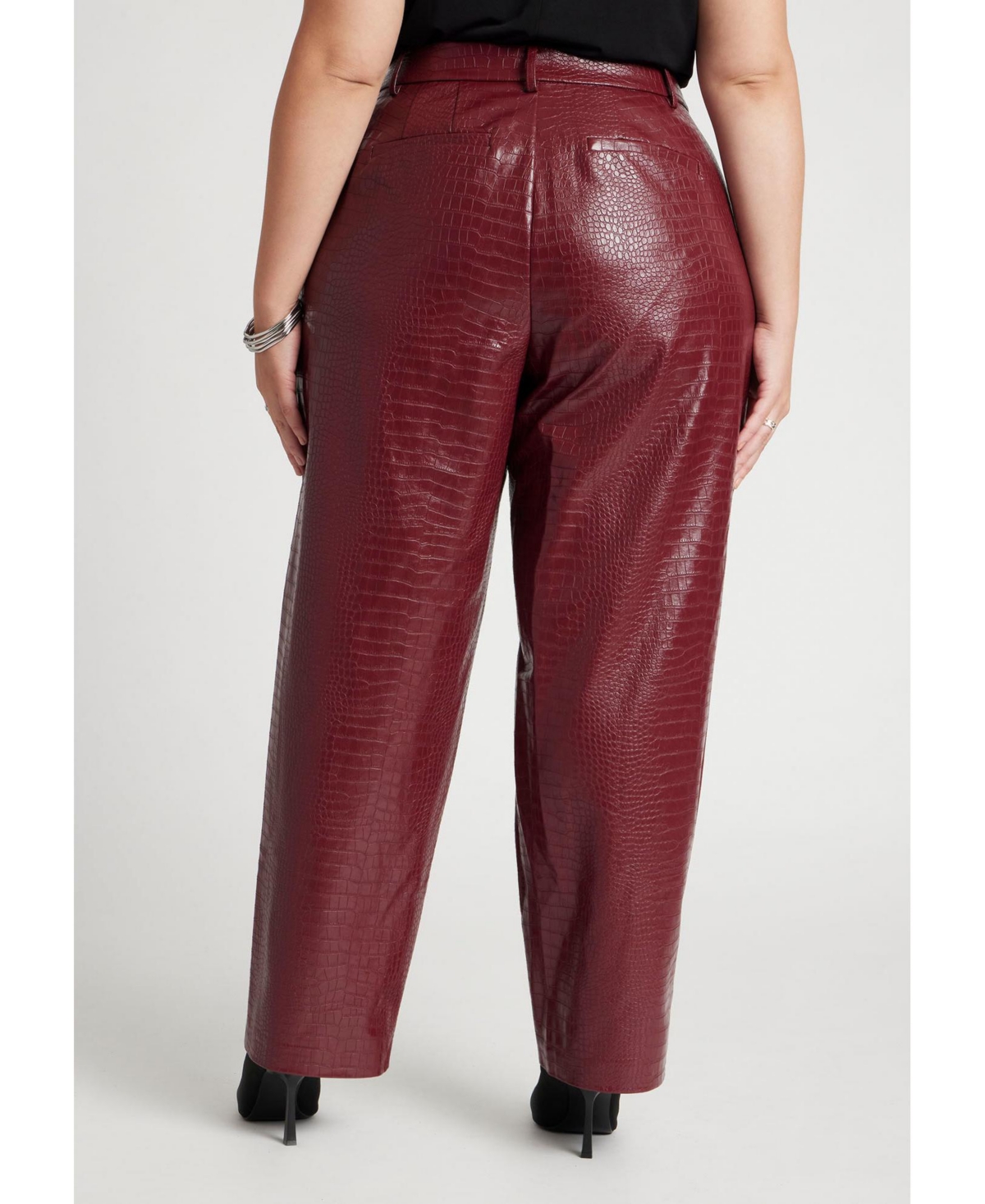 Eloquii Plus Size Croc Faux Leather Pant