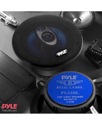 5.25" Three-Way Car Speakers, 200 Watt, Blue