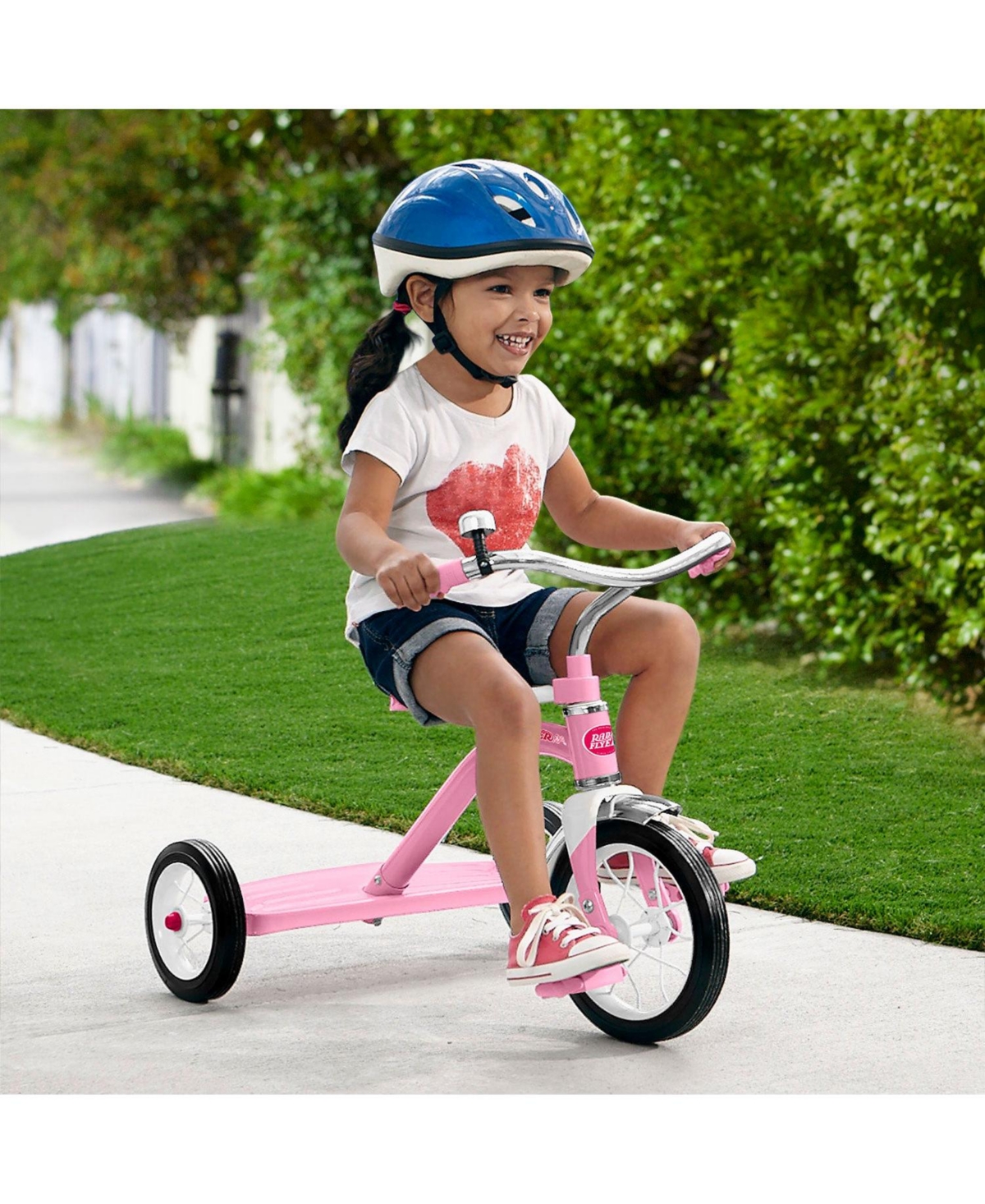 Radio Flyer 34GX Kids Classic Steel Framed Tricycle with Handlebar Bell,- Pink