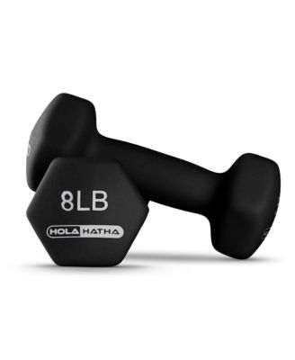 3, 5, 8, 10, 12 & 15 Pound Neoprene Dumbbell Weight Set w/Storage Rack