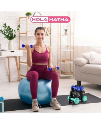 1, 2 and 3 lb Neoprene Dumbbell Strength Training Weight Set with Rack