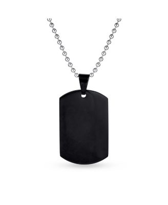 X-Large Military Dog Tag Pendant Necklace Stainless Steel 24 Inch Ball Chain