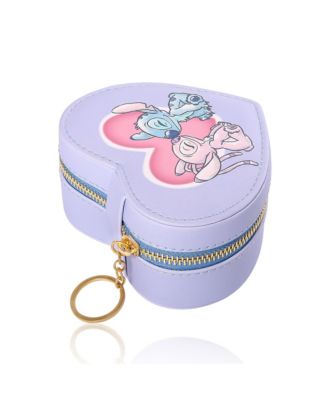 Lilo and Stitch Angel Zippered Heart Shaped Jewerlry Travel Case