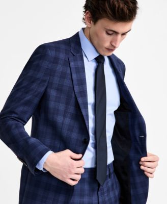 Men's Modern-Fit Wool Plaid Suit Jacket