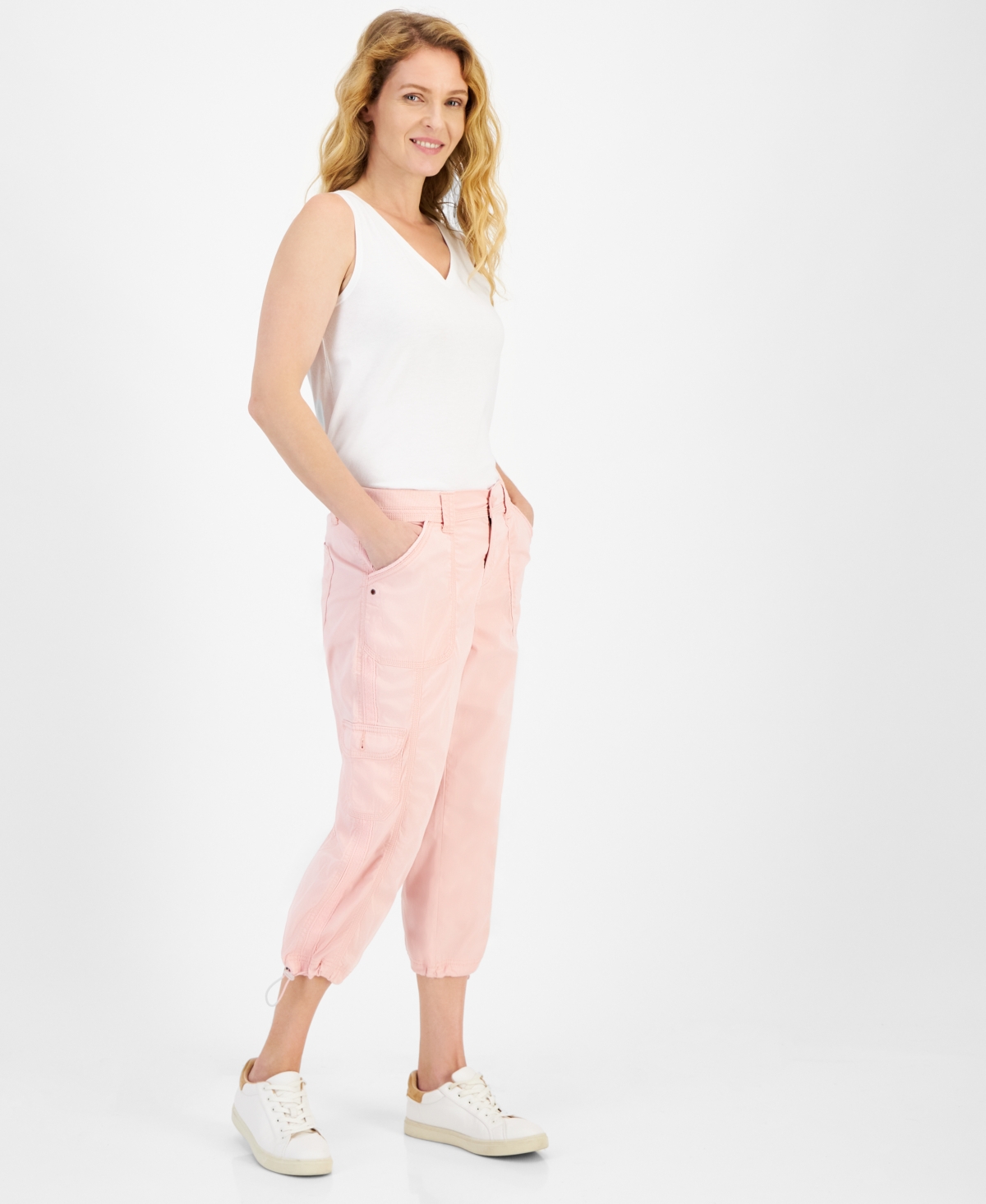 Style & Co Women's Cargo Capri Pants, Regular & Petite, Created For Macy's In Think Pink