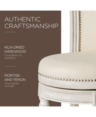 Pullman Bar Stool, White Oak Finish w/ Natural Color Fabric Upholstery