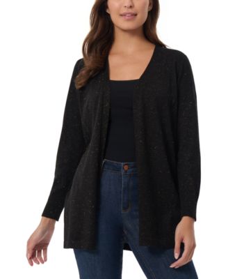 Jones New York - Petite Metallic Open-Front Cardigan