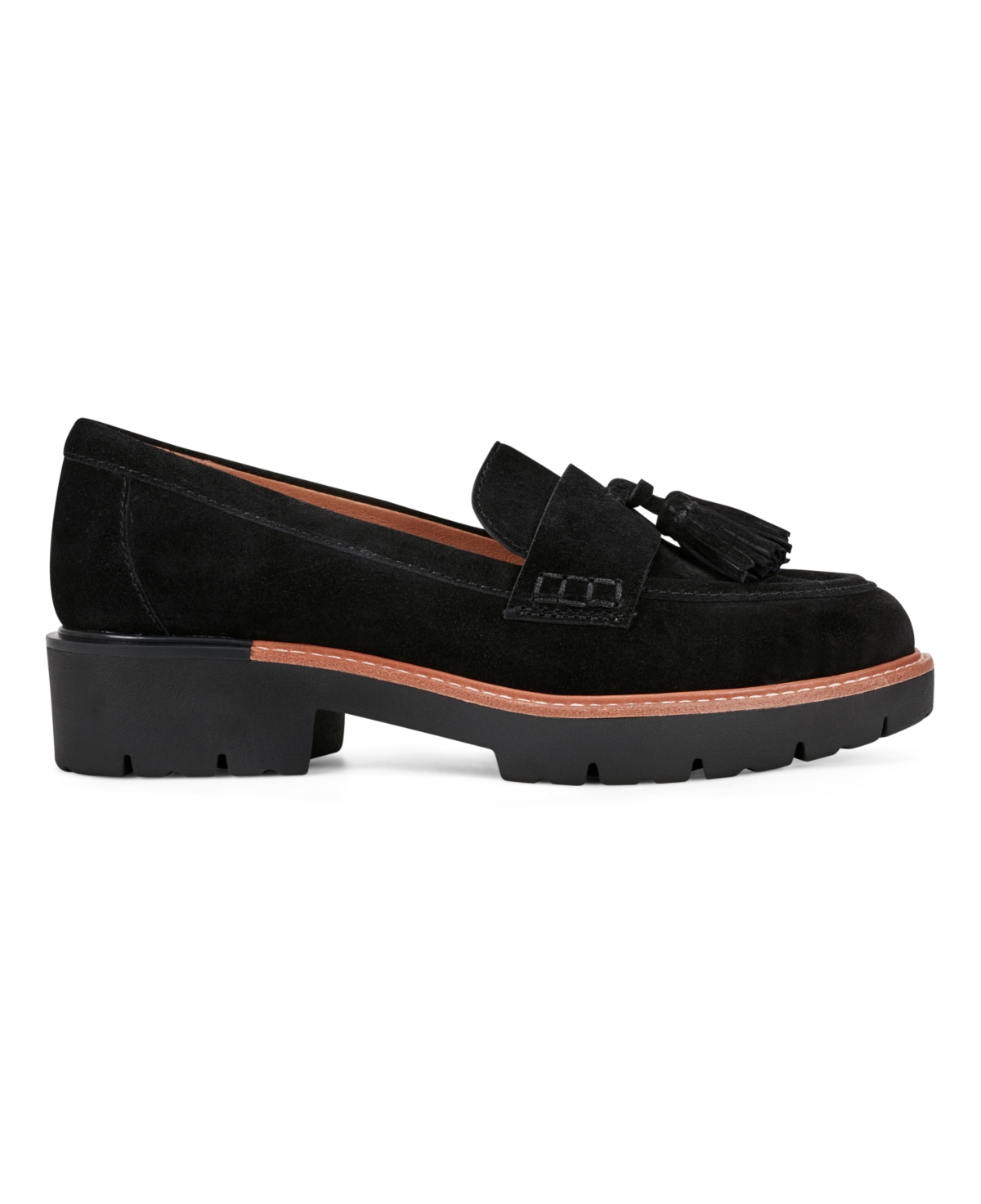 Earth Women's Zimm Round Toe Slip-on Casual Loafers In Black Suede