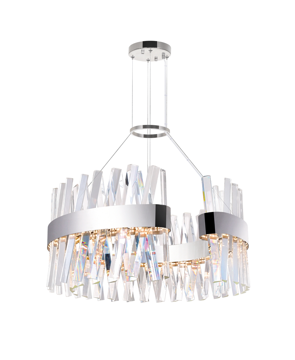 Cwi Lighting 14" Metal Glace Led Chandelier In Chrome