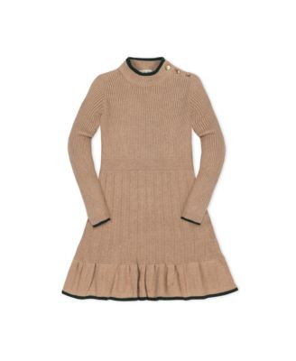 Toddler Girls Hope and Henry Organic Long Sleeve Mock Neck Flounce Sweater Dress