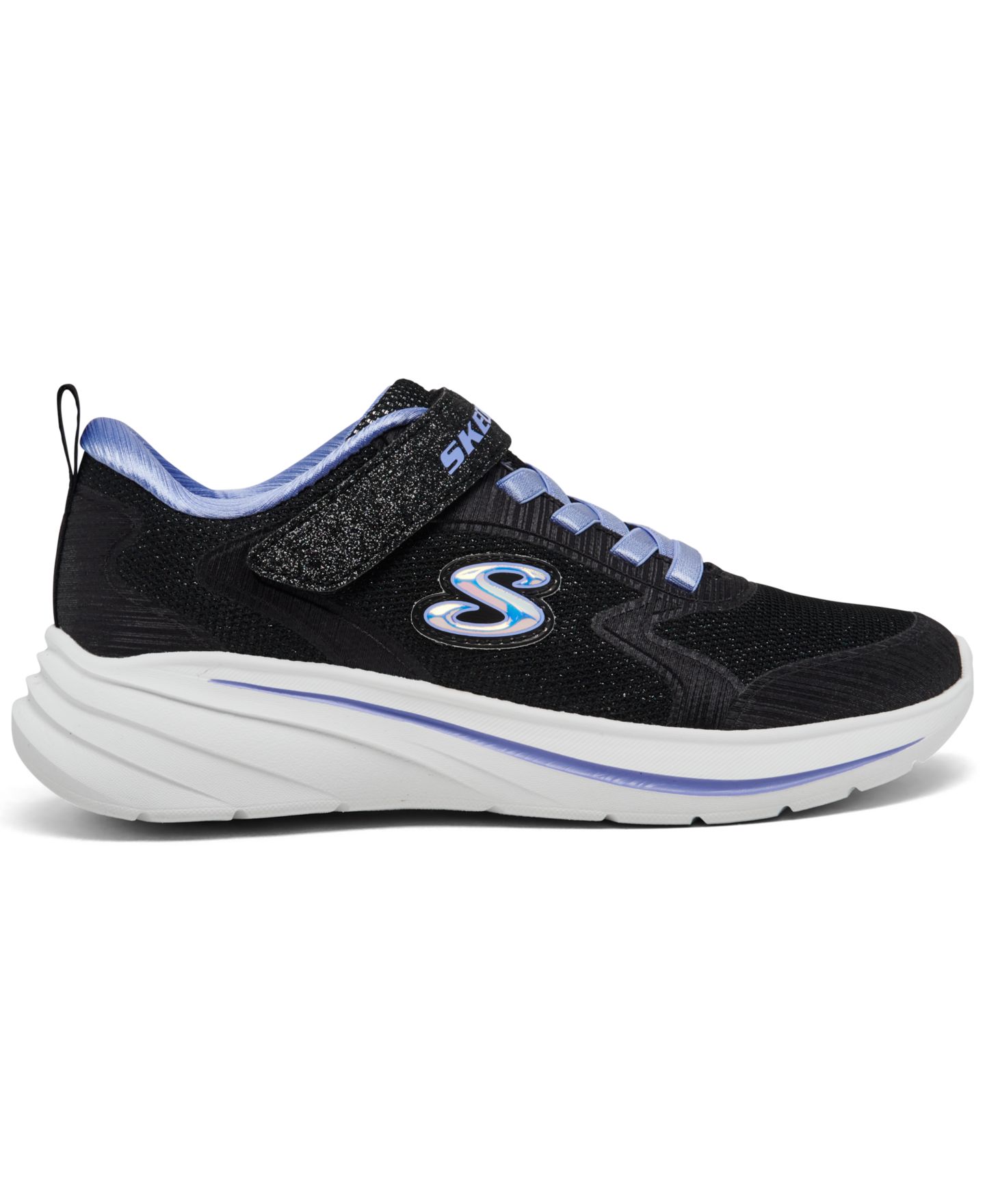 Детские повседневные кроссовки Skechers Wave 92 на липучке, цвет: Чёрный — фото 6