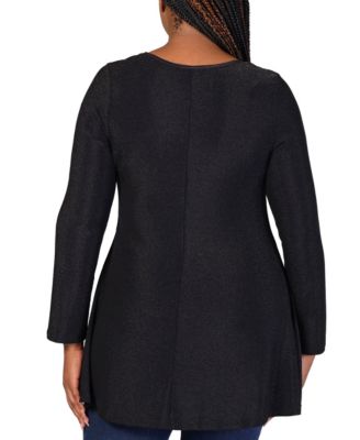 Plus Size Scoop Neck Shimmery Tunic Top