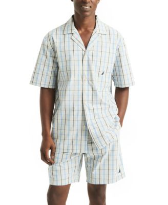 Shorts De Dormir Nautica Masculino - Xadrez Em Poplin De Algodão Sustentável - Conforto Garantido