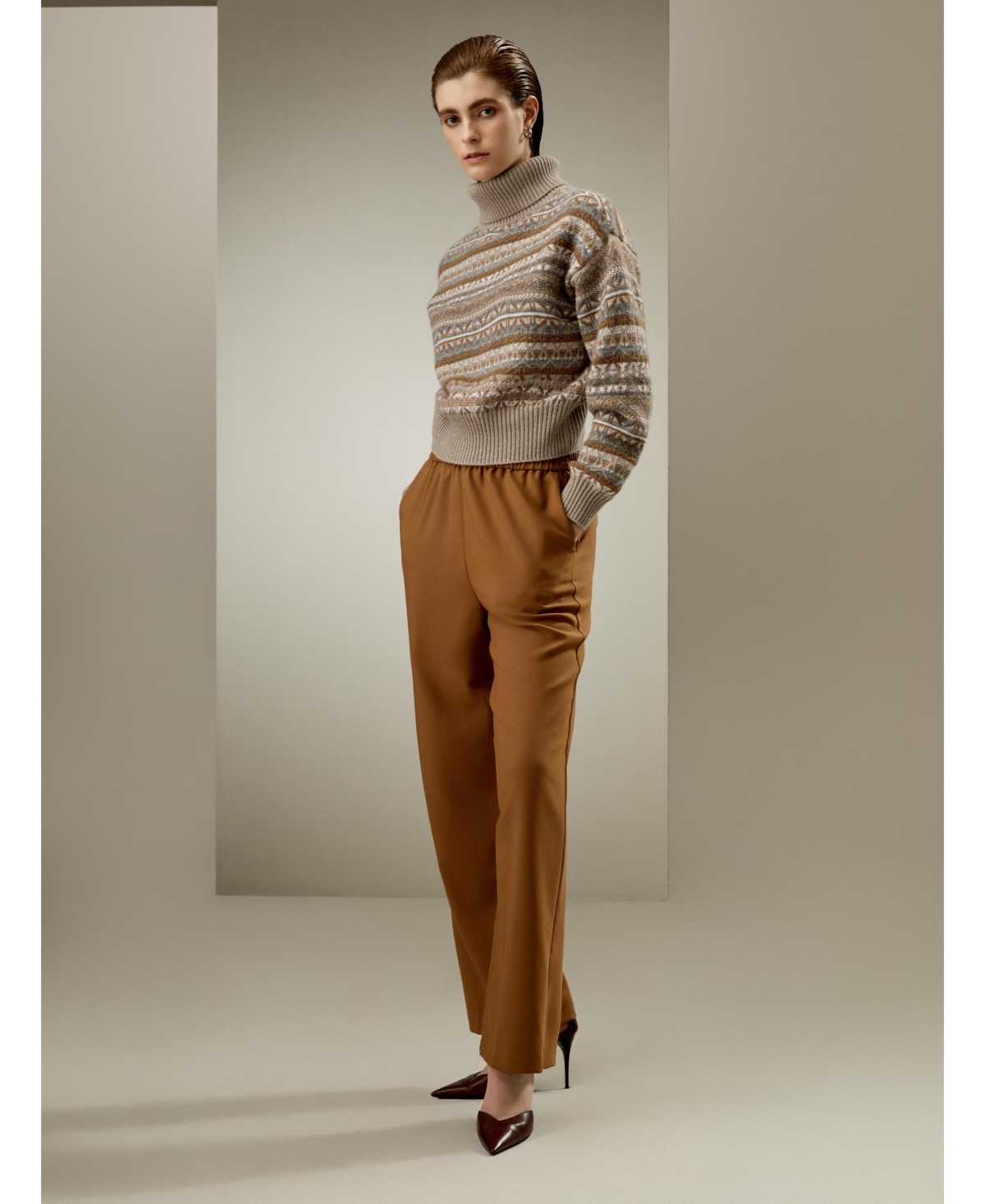 Lilysilk Women'sCashmere Pullover - Fair isle