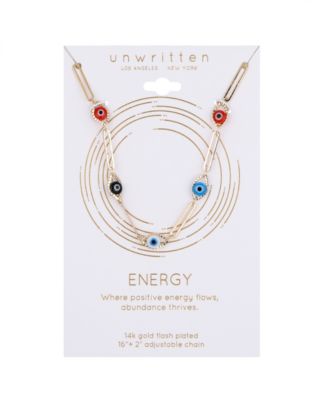 Multi Color Evil Eye Paperclip Necklace