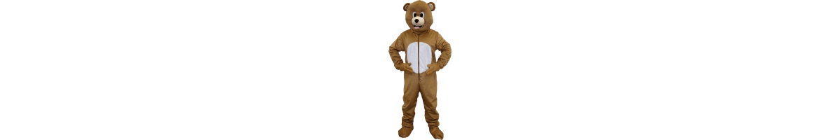 Dress Up America Bear Jumspuit & Head Mask Mascot - Kids Girls & Boys