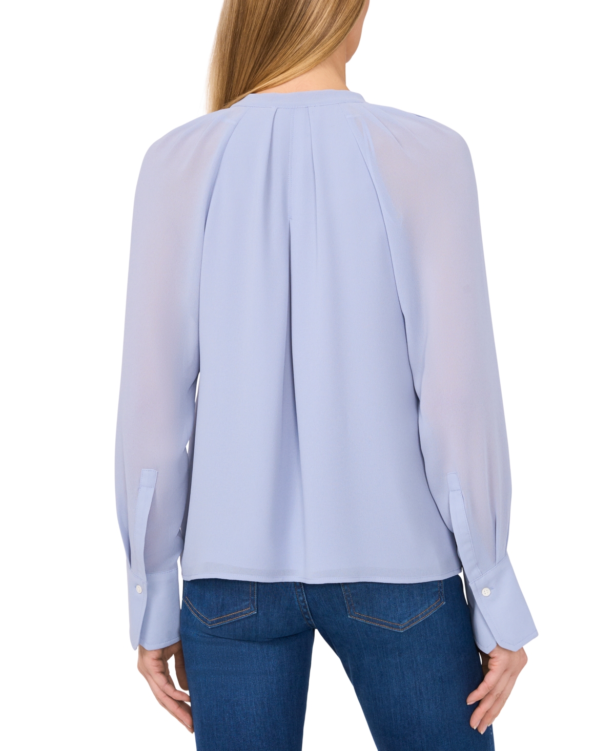 CeCe Women's Pleated Tie-Neck Blouse