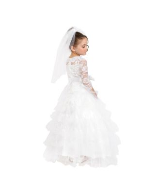 Kids Bridal Dress with Wedding Veil Costume