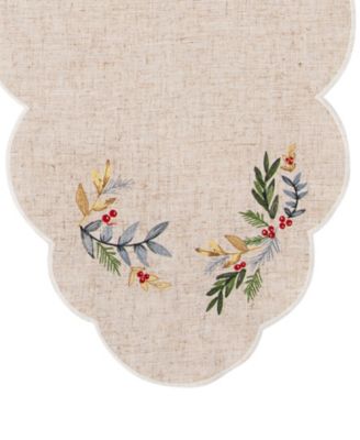 French Perle Holly Centerpiece, 14" x 36"