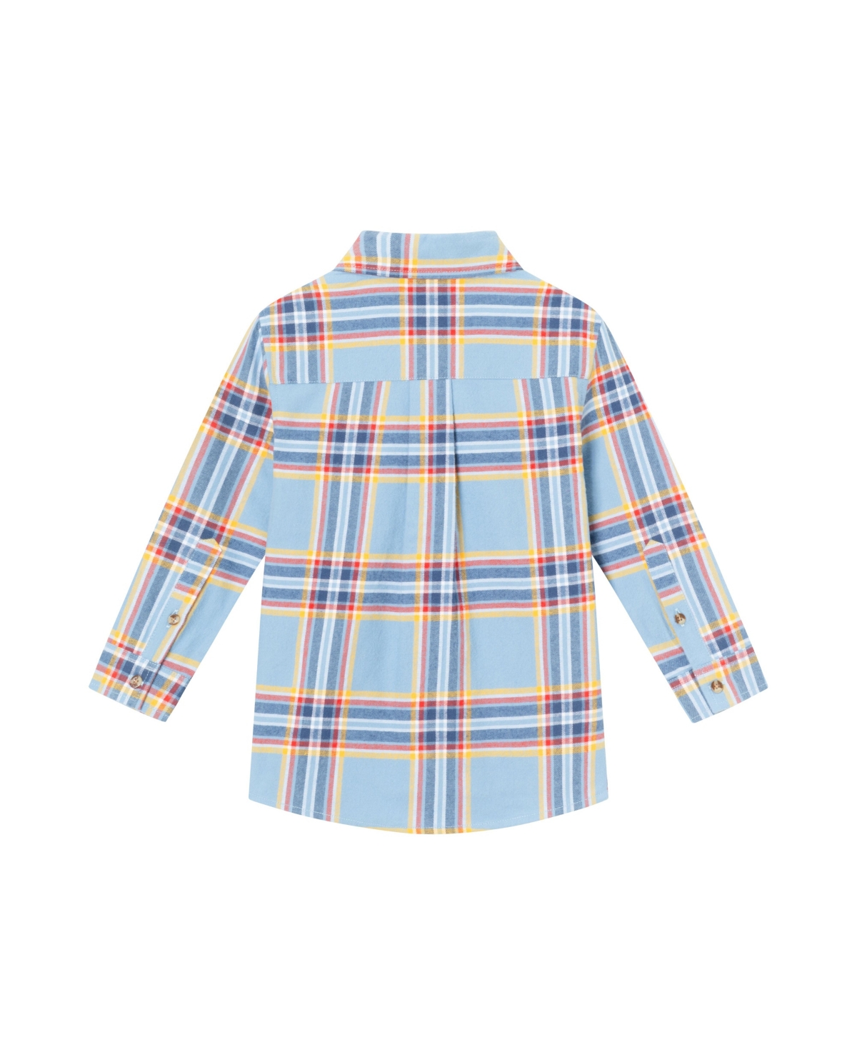 Andy & Evan Big Boys Toddler/Child Blue Brushed Twill Plaid Buttondown