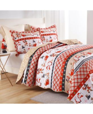 2 Pcs Christmas Quilt BedspreadHoliday Bedding Set Twin