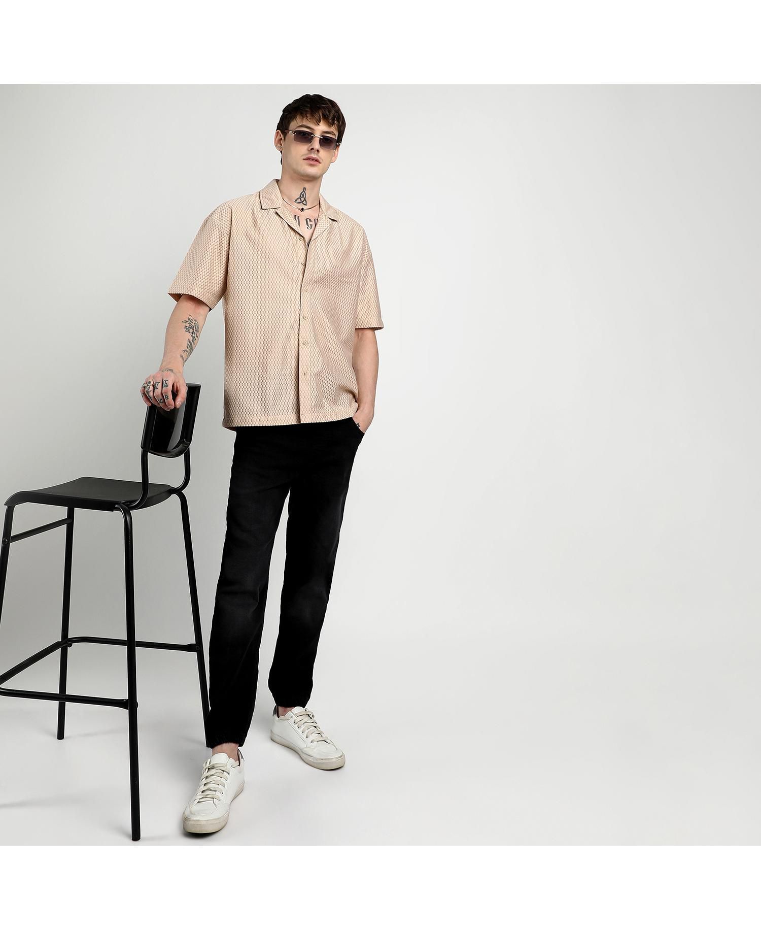Men's Splash Plaid Oversized Shirt