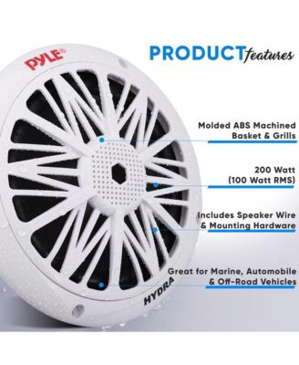 6.5" Marine Component Speakers, 2-Way, Waterproof, 200 Watt, White