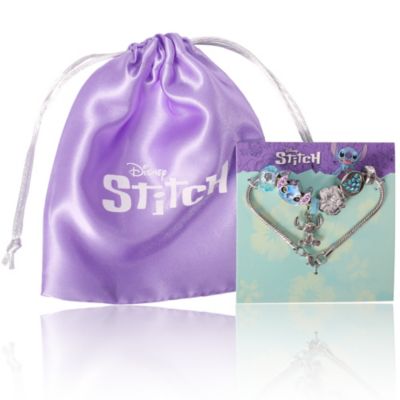 Stitch Fashion 7" Charm Bracelet with Blue and Silver Tone Enamel Beads