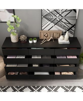 1Pc Particle Board 12-Drawer, Elegant Chest of Drawers